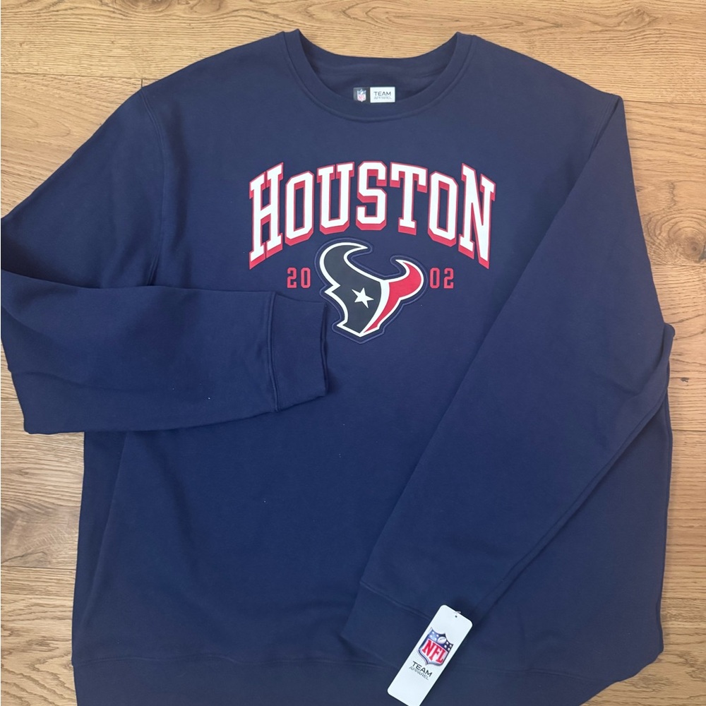 Houston Texans Crewneck Sweatshirt Navy NFL Team Apparel NWT Size 2XL 2002